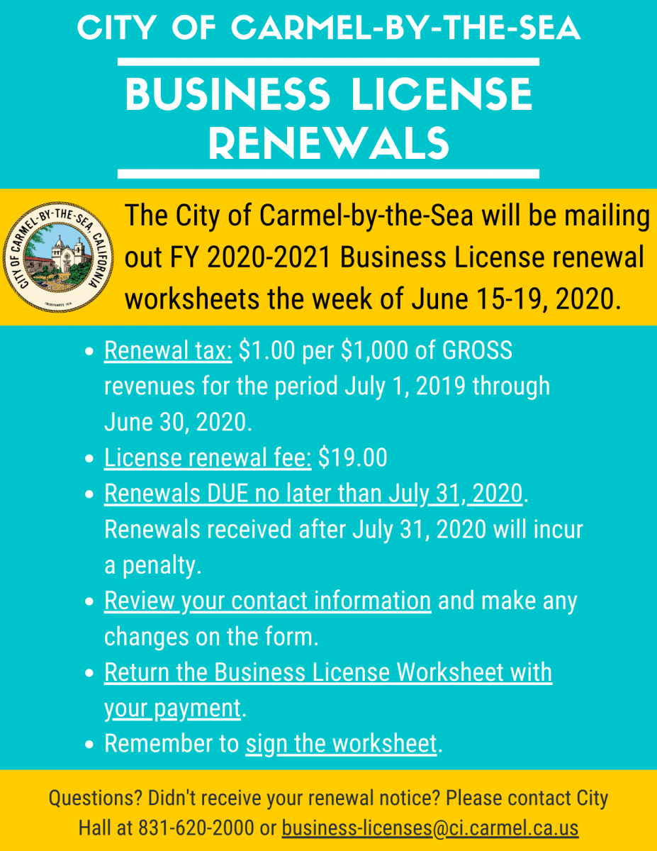 Time To Renew Your Business License City Of Carmel