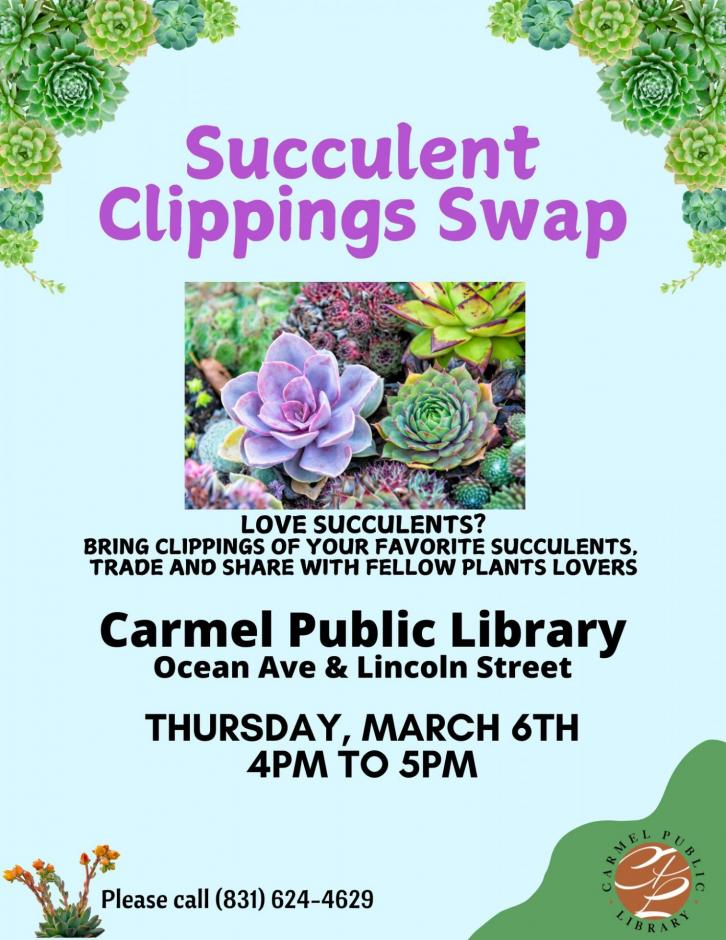 Adult Program in the Library- Succulent Clippings Swap
