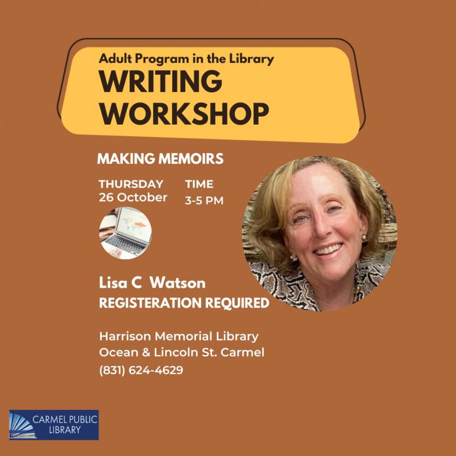Adult Program at the Library. Writing Workshop - Making Memoirs image.