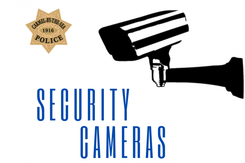 Security Cameras with Carmel PD badge