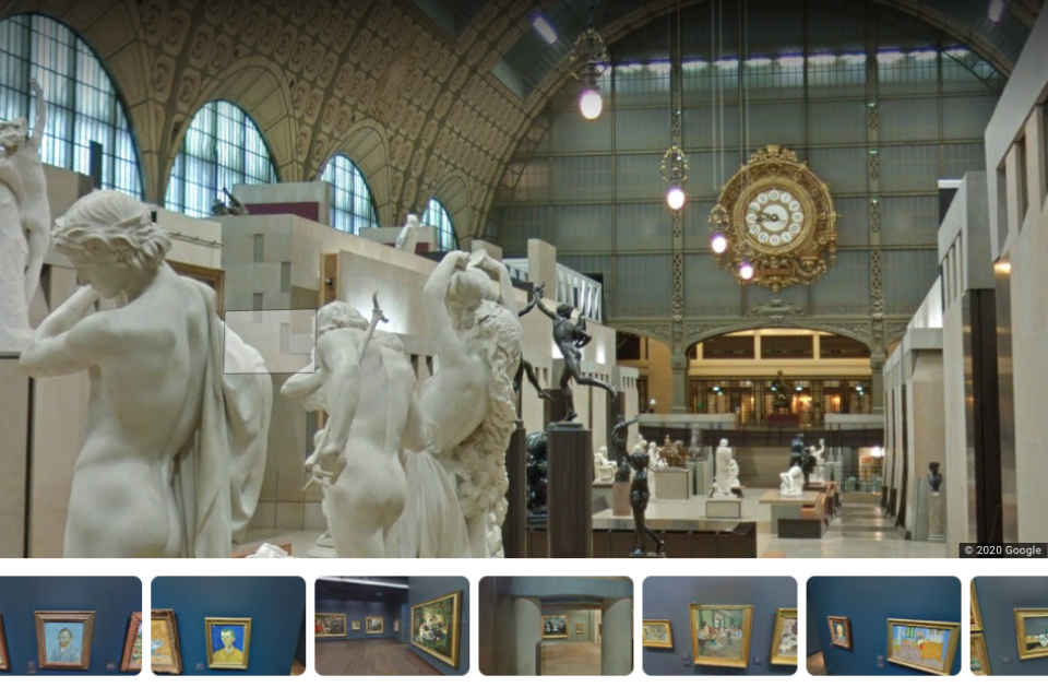 Screen shot of a virtual tour of the Musee D'Orsay in Paris, France.