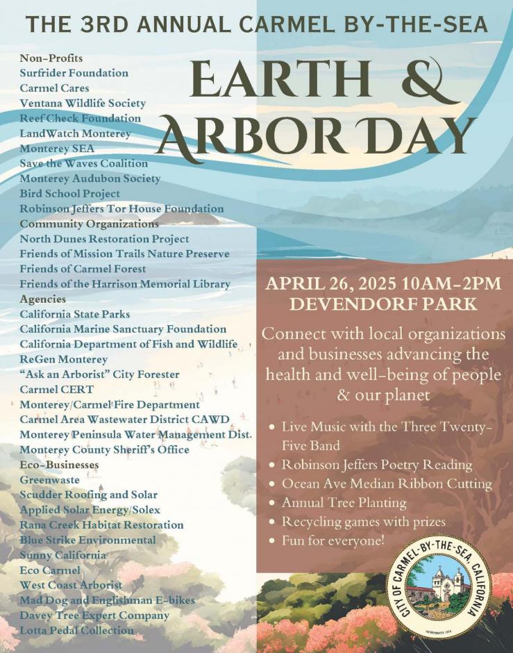 Earth Day flyer with vendor list