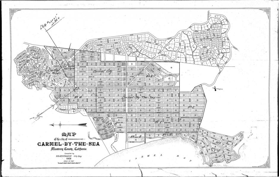 City of Carmel-by-the-Sea Map, Year 1928